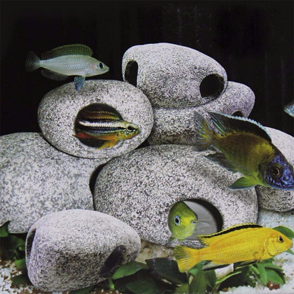 Pierre en céramique Aquarium - Mes petits poissons